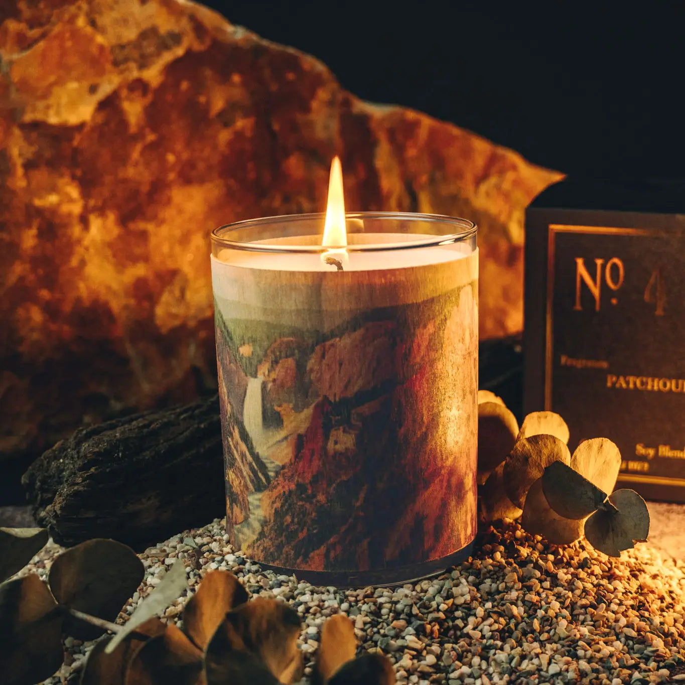 No. 4 Patchouli Wood Wrapped Candle