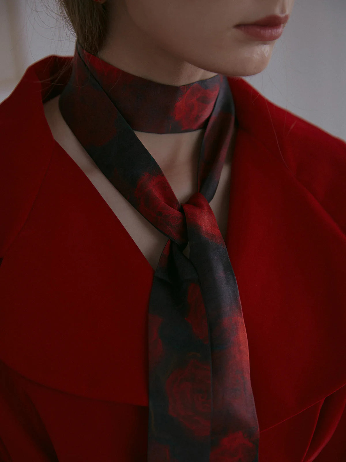 La Rosa Silk Skinny Scarf