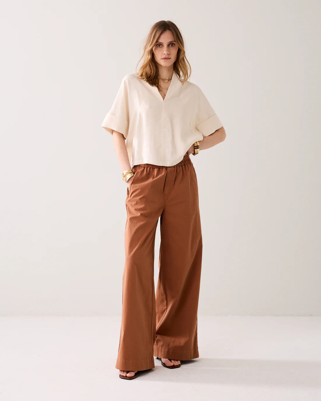 Linen Blend V-Neck