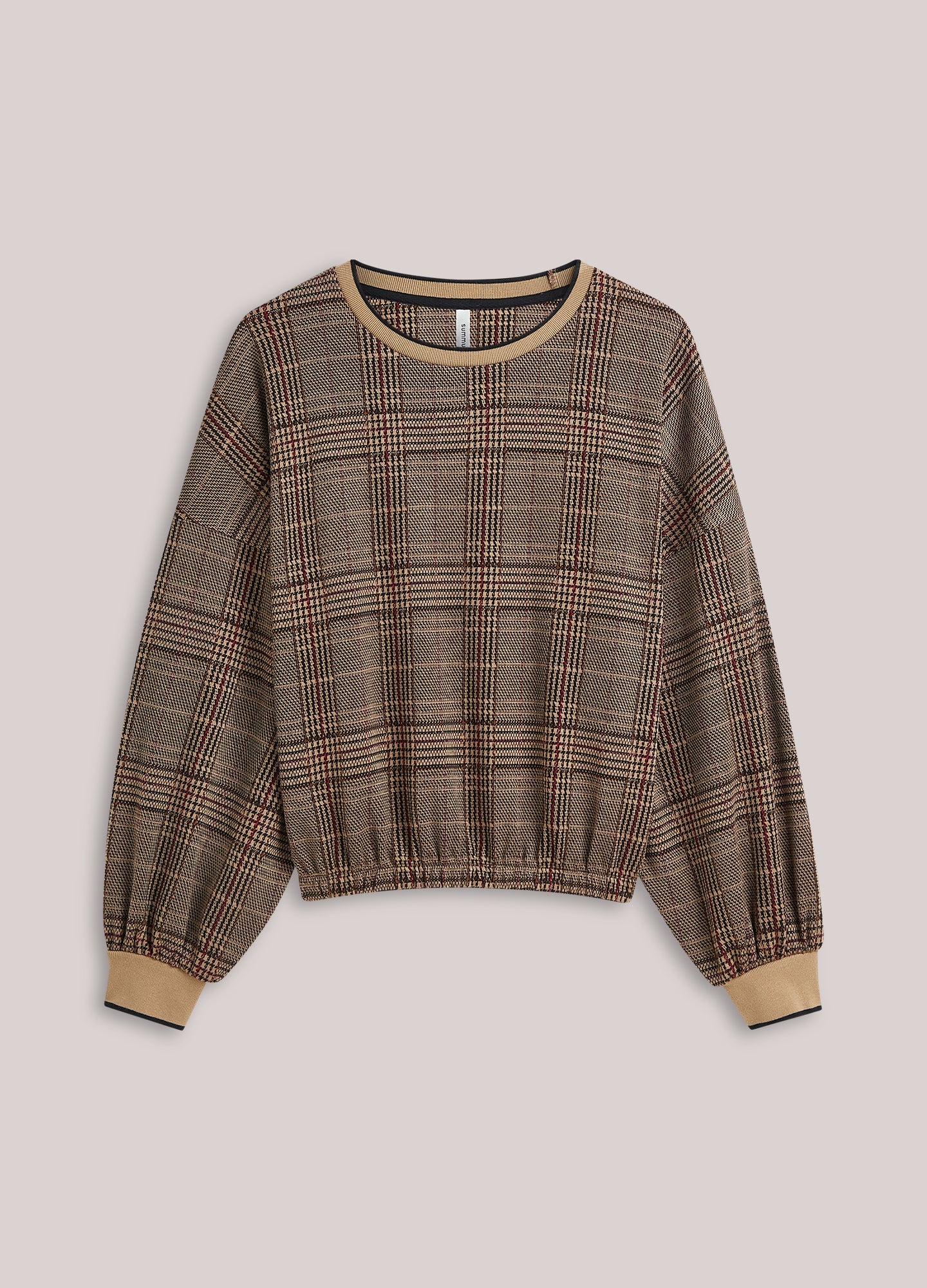 Plaid Jacquard Sweatshirt