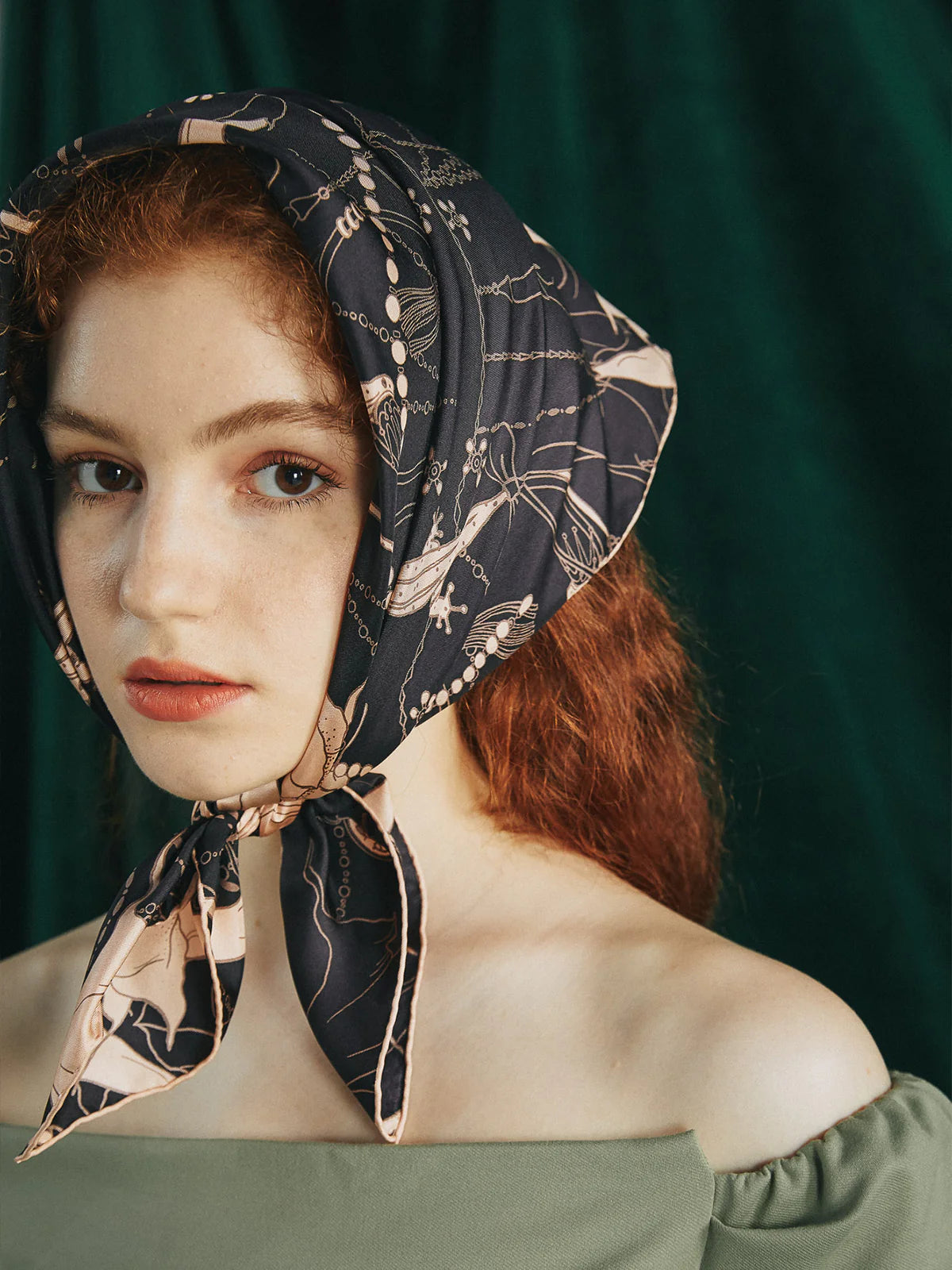 Datura Silk Bandana Scarf