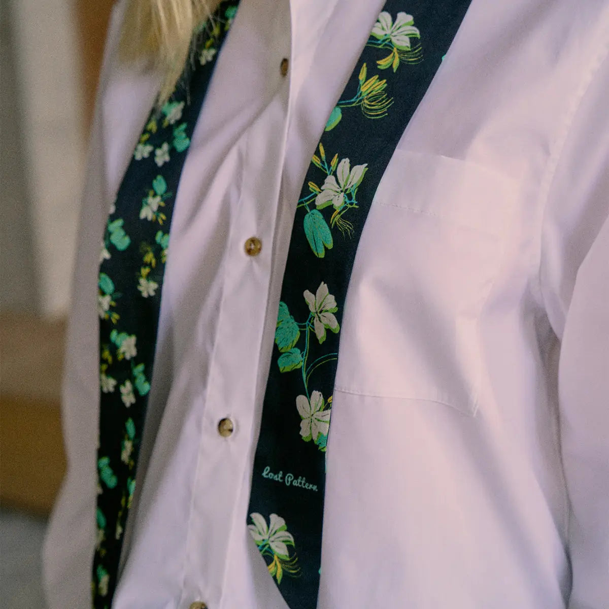 Beach Blossoms silk skinny scarf