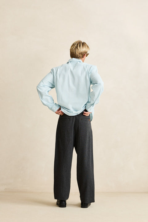 linen pin stripe l/s shirt