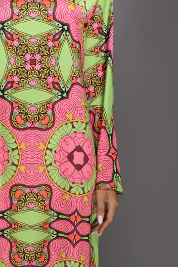 Pink Floral High Low Gown