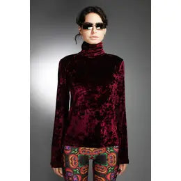 Nuvula Crushed Velvet Turtleneck