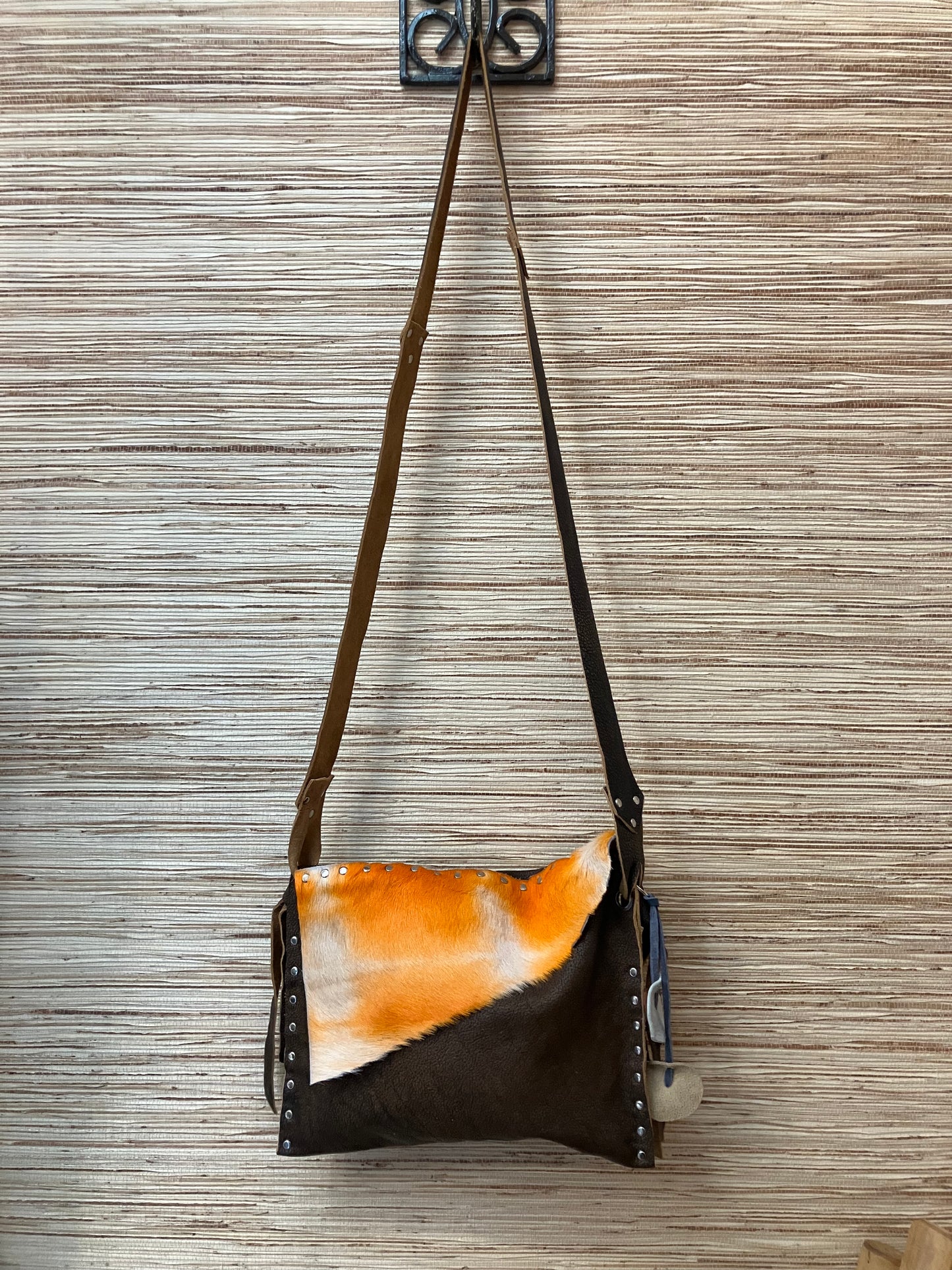 Angela Orange Cowhide Bag