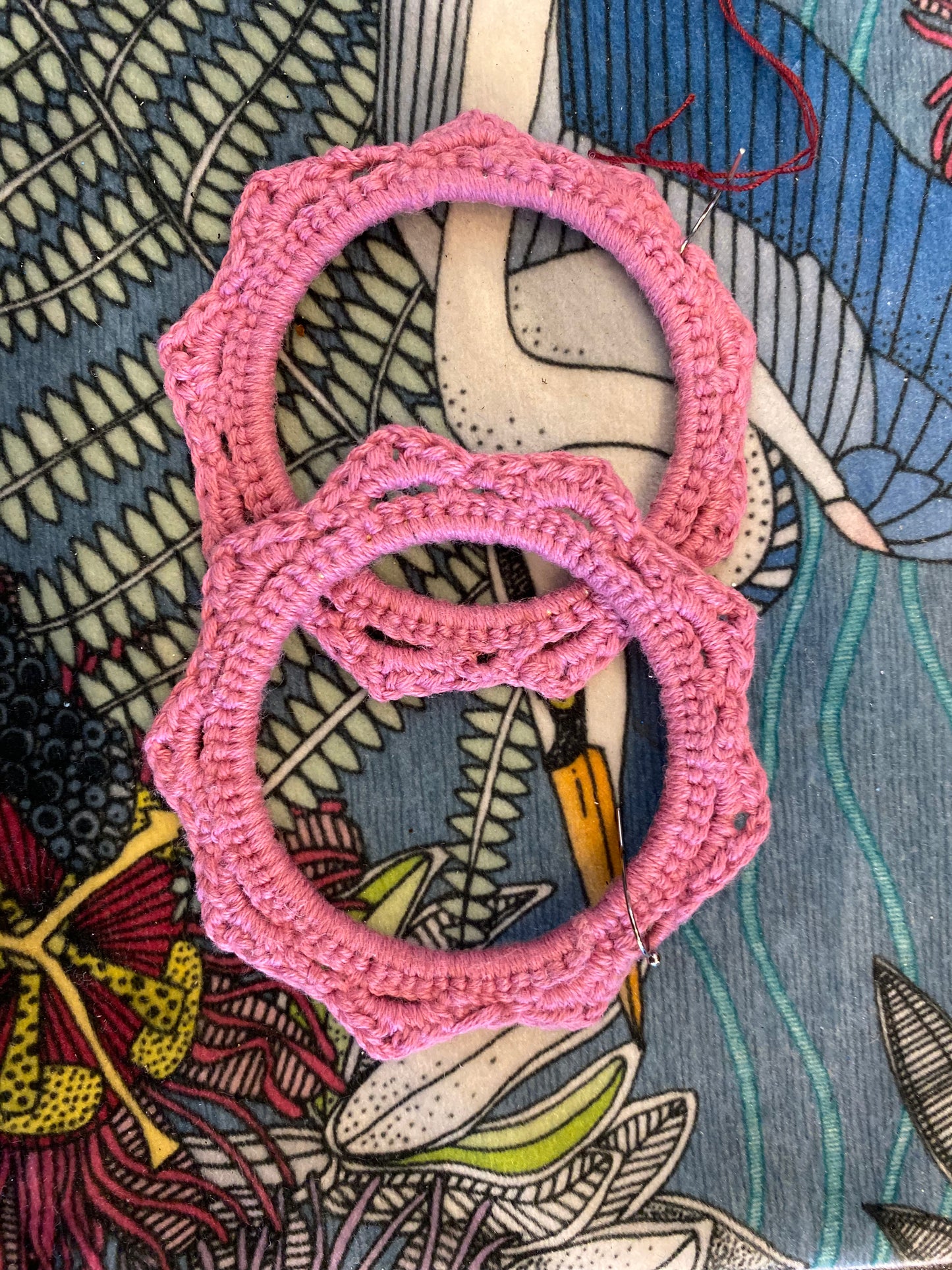 Star Pink Hemp Earrings