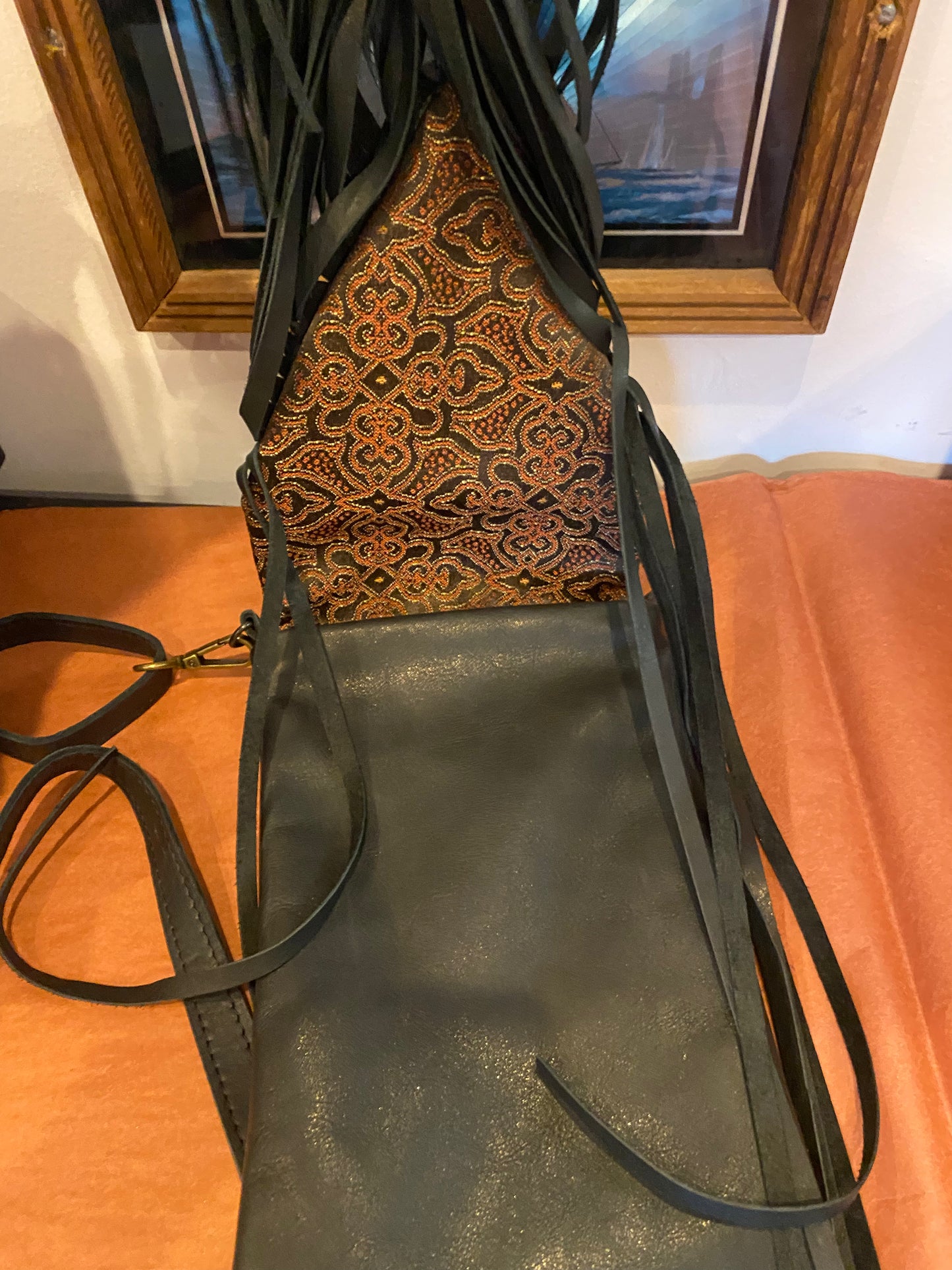 Small Black Fringe Purse
