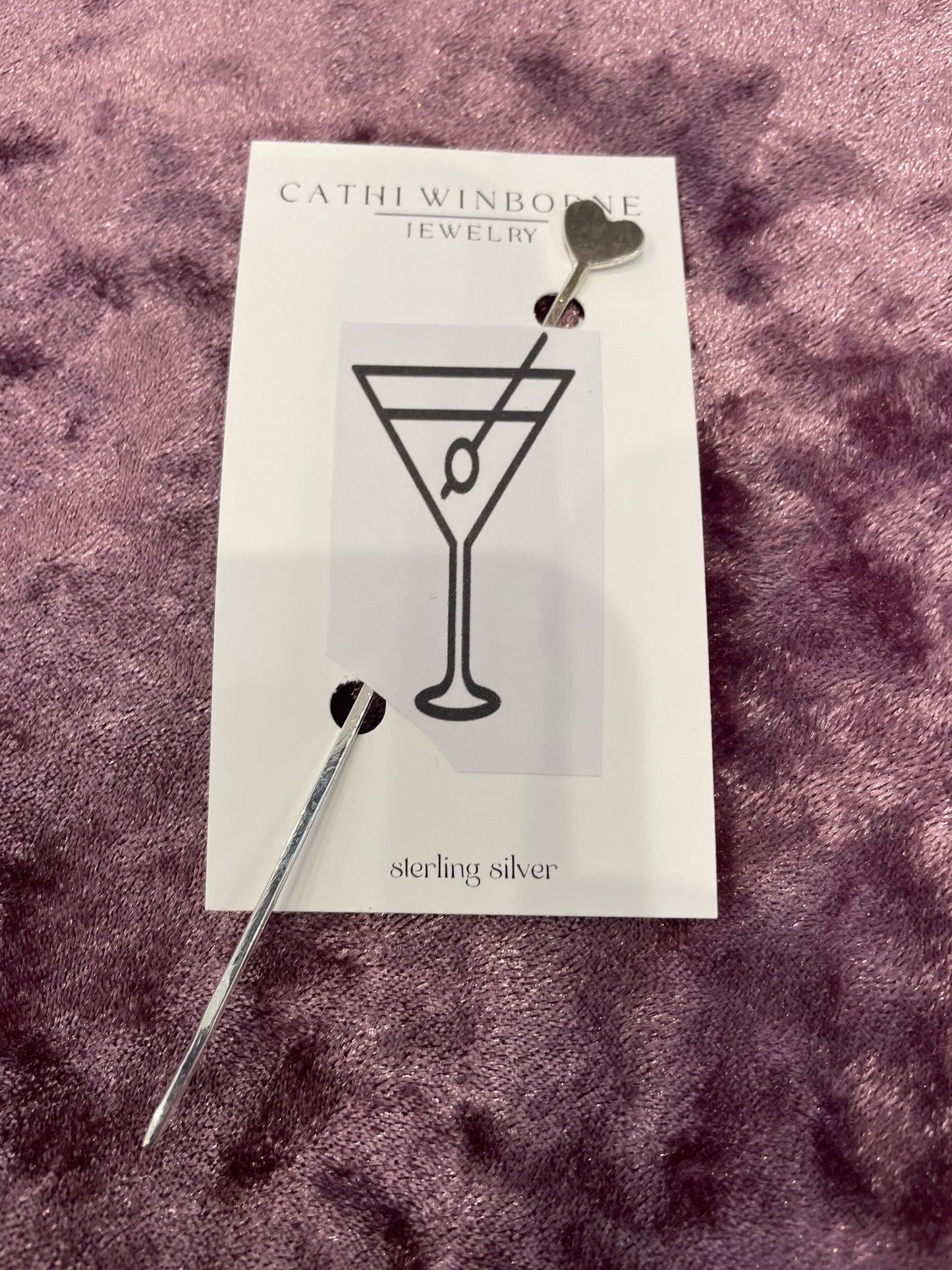i'd love a martini ~ sterling silver cocktail pick
