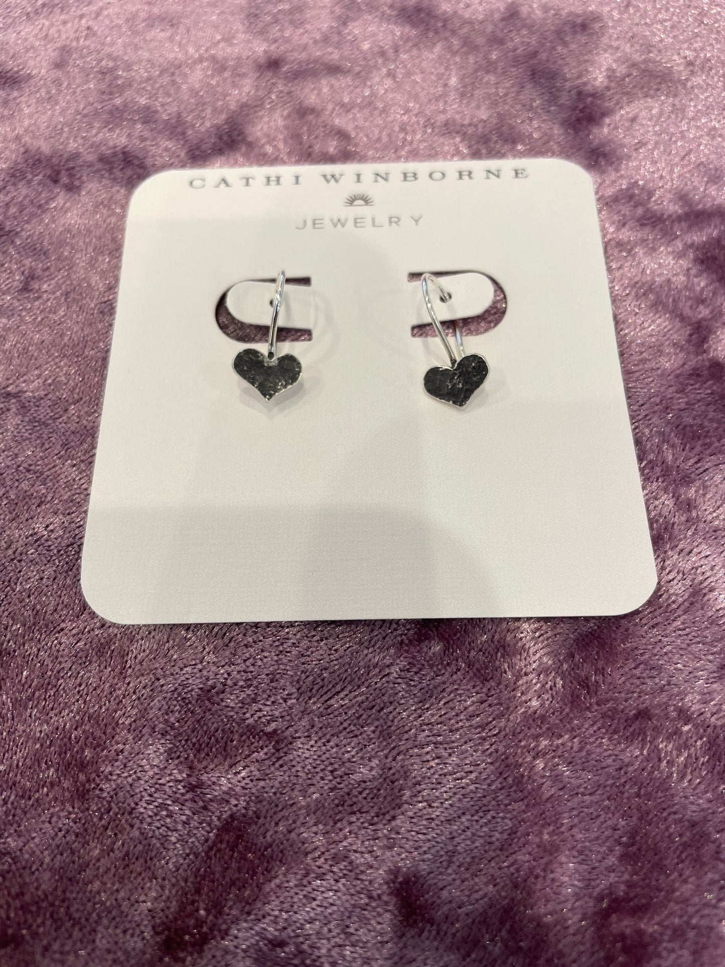 don't go breakin' my heart ~ oxidized sterling silver drops