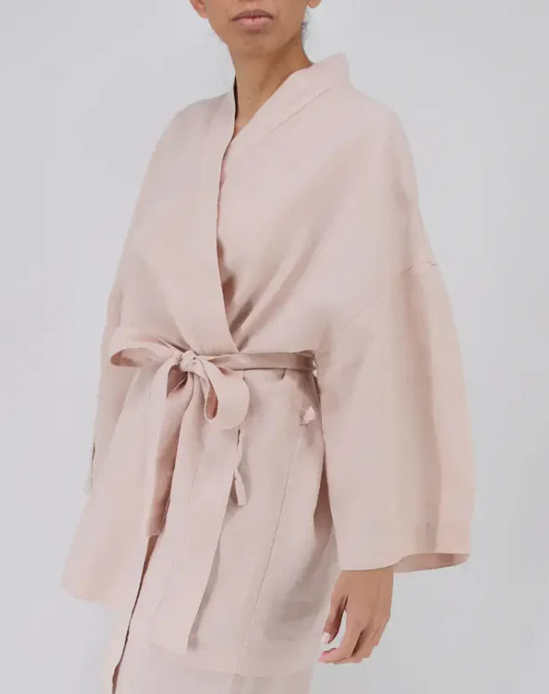 Frances Short French Linen Robe