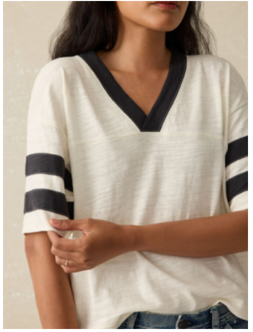 Sunwashed Slub Varsity Tee