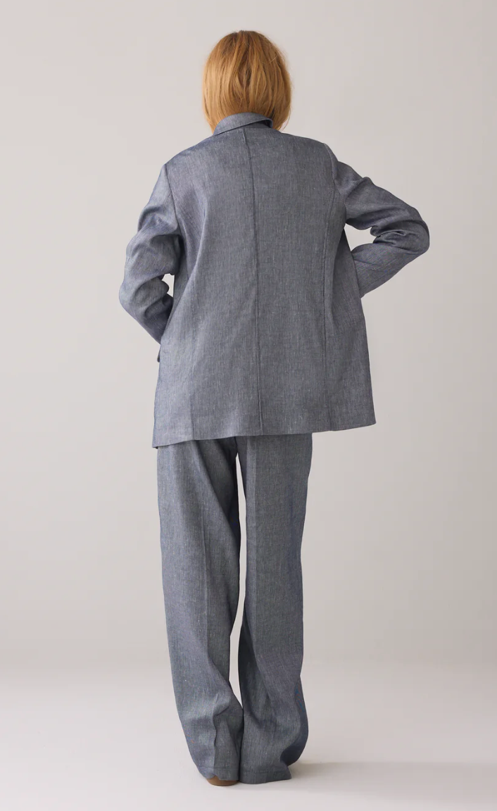 Linen Blend Twill Blazer