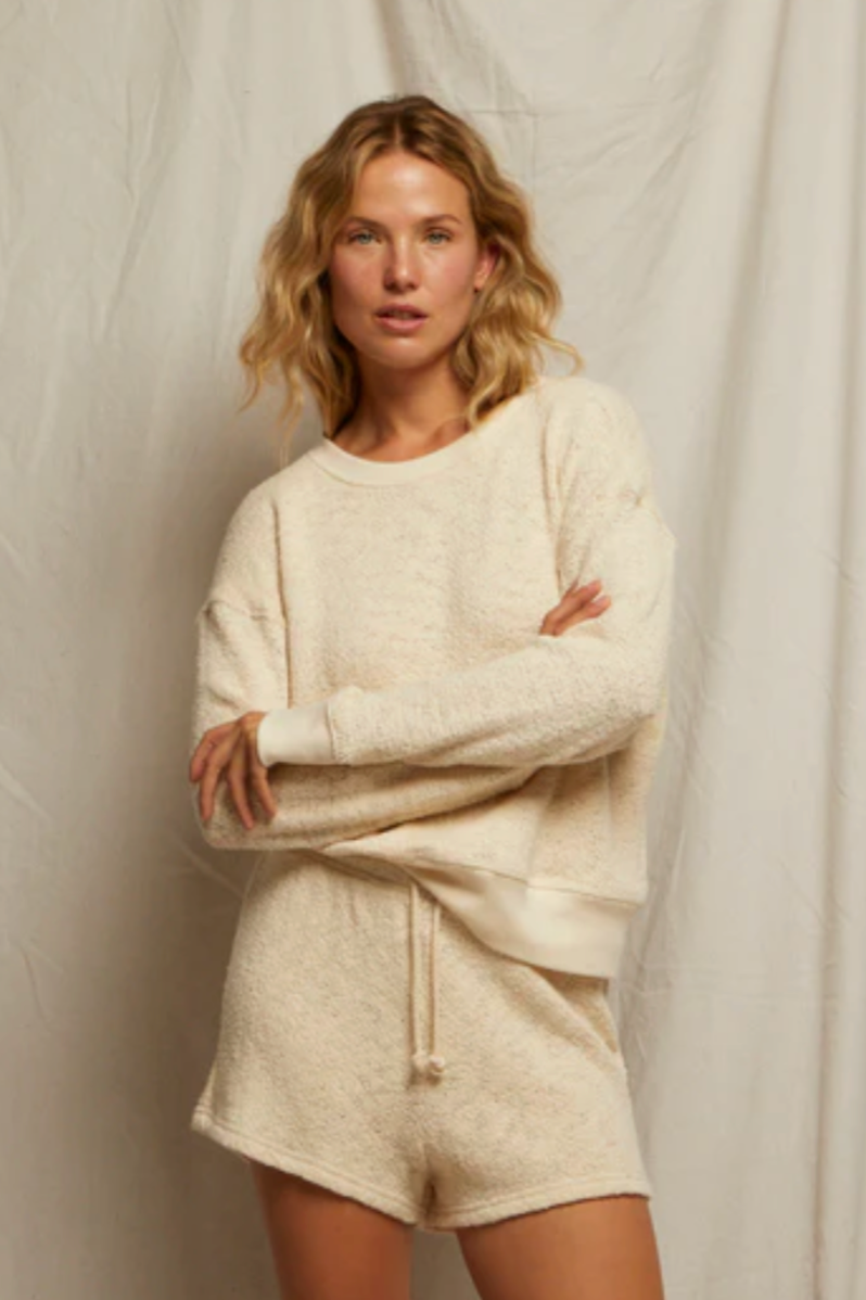 Roxanne Cotton Slub Mesh Sweater Shorts