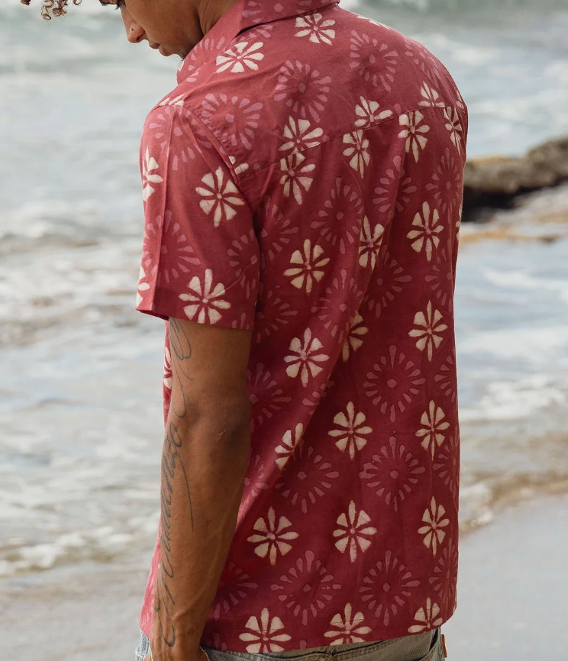 Brick Starburst - Mens Short Sleeve Button Down