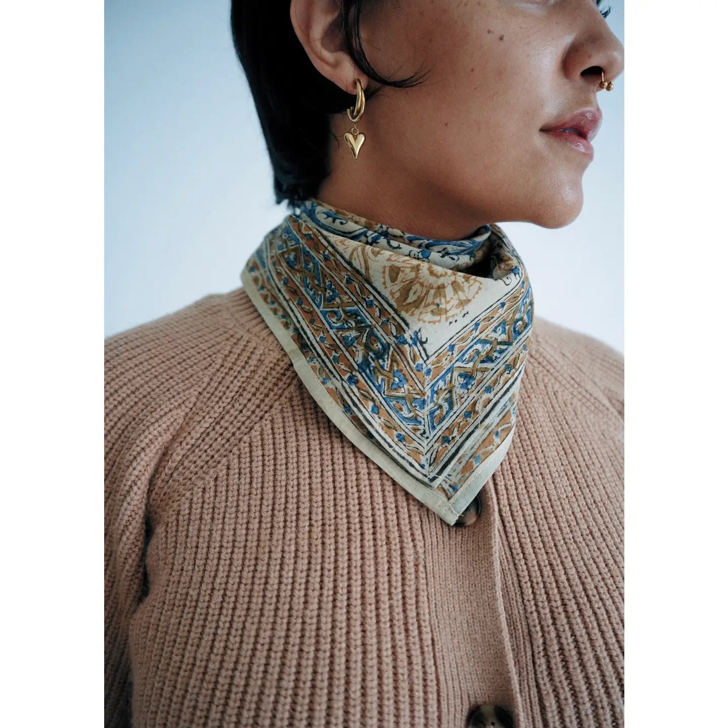 Cotton Rose - Kalamkari Cotton Bandana