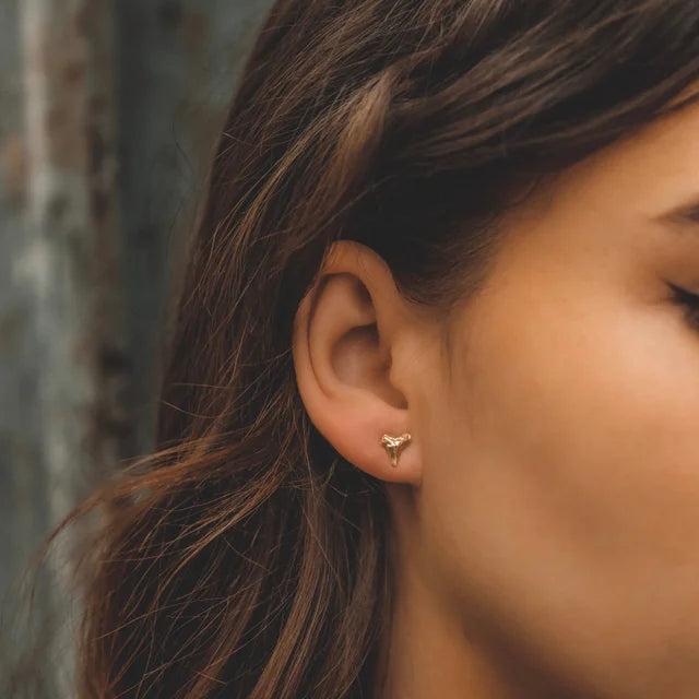 Shark Teeth Studs PVD Gold Plated