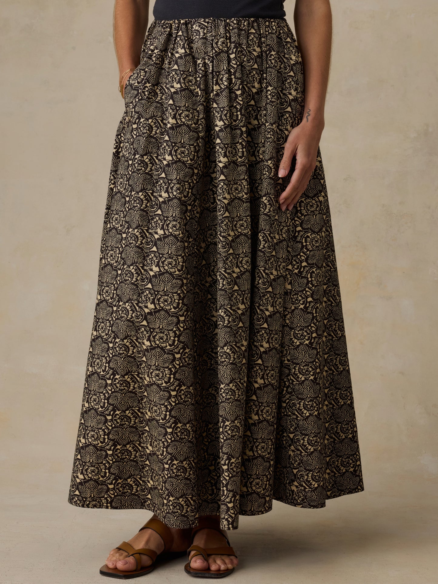 coastal poplin nera skirt