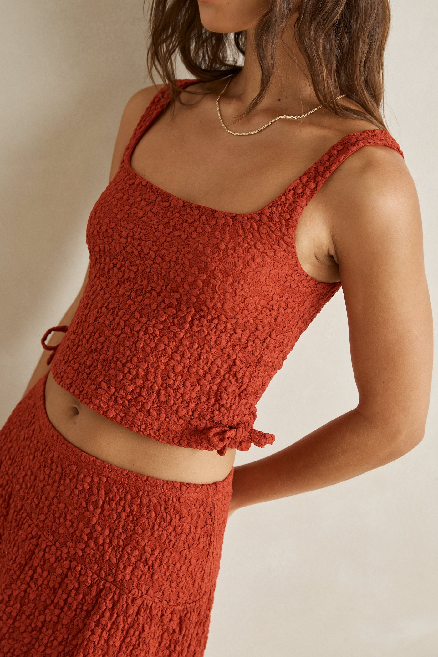 gigi lace tie side top