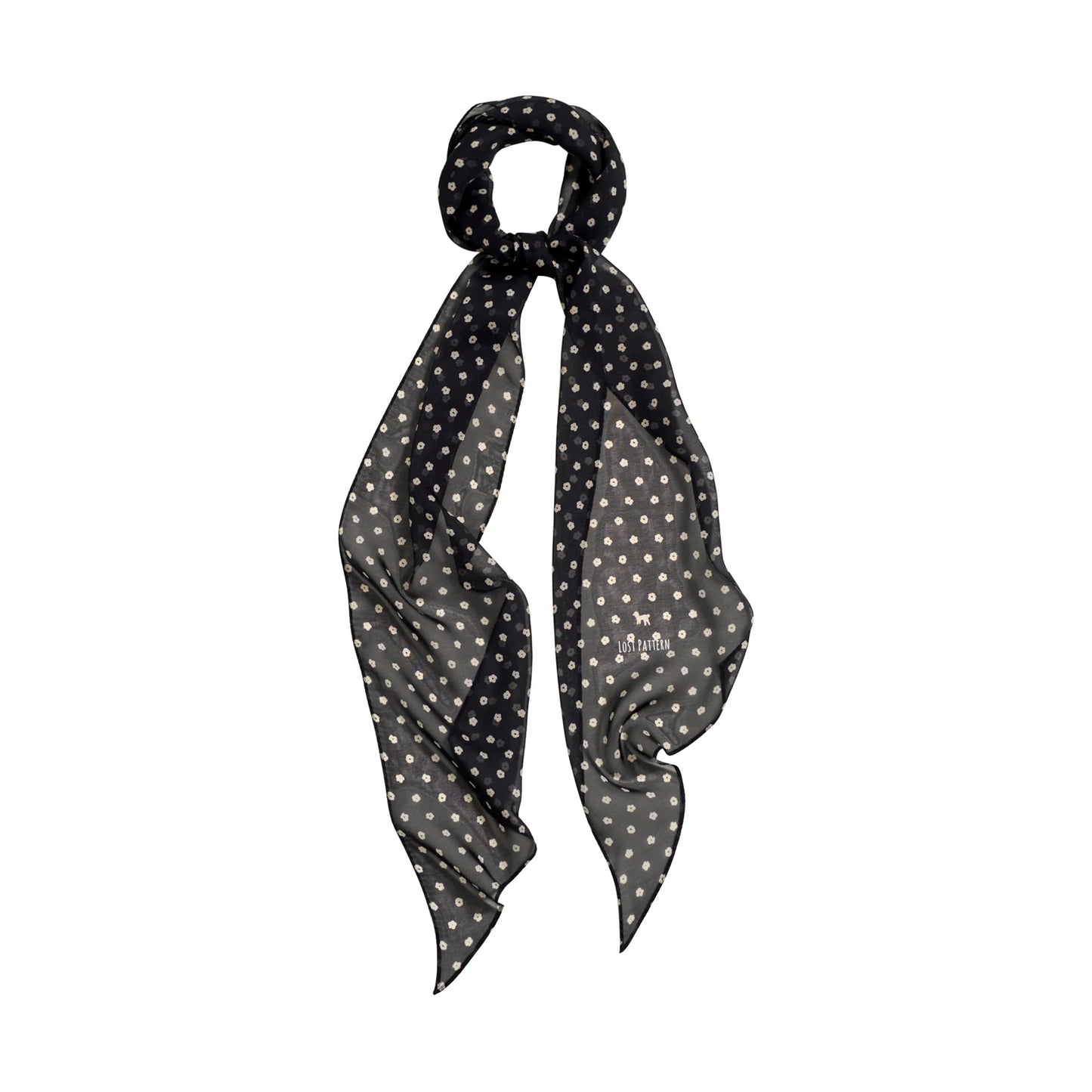 Petal Veil Silk Skinny Scarf
