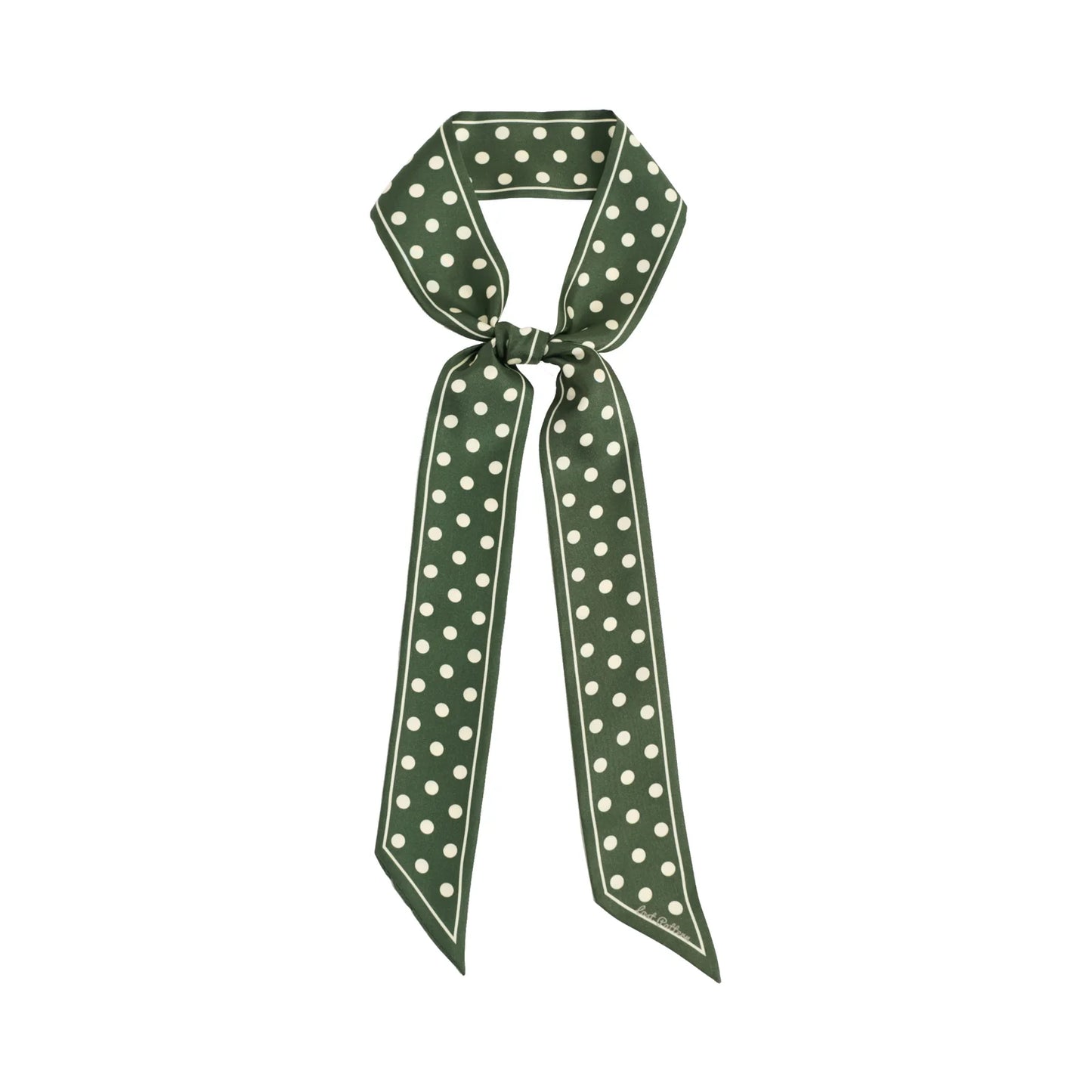 Retro Polka Silk Skinny Scarf