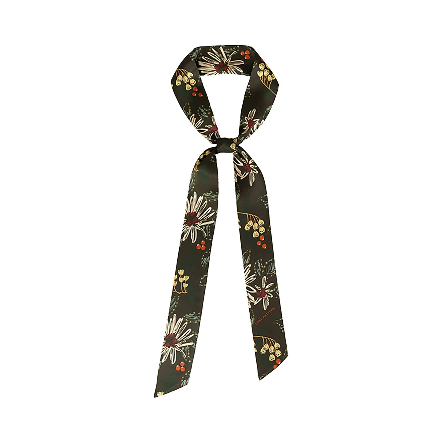Forest Charm Silk Skinny Scarf