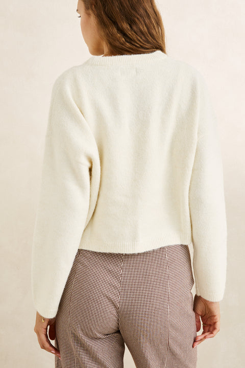 estelle fluffy crew neck knit sweater