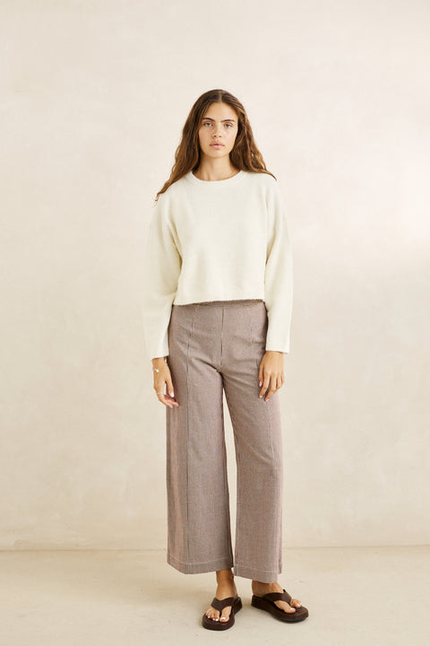 estelle fluffy crew neck knit sweater