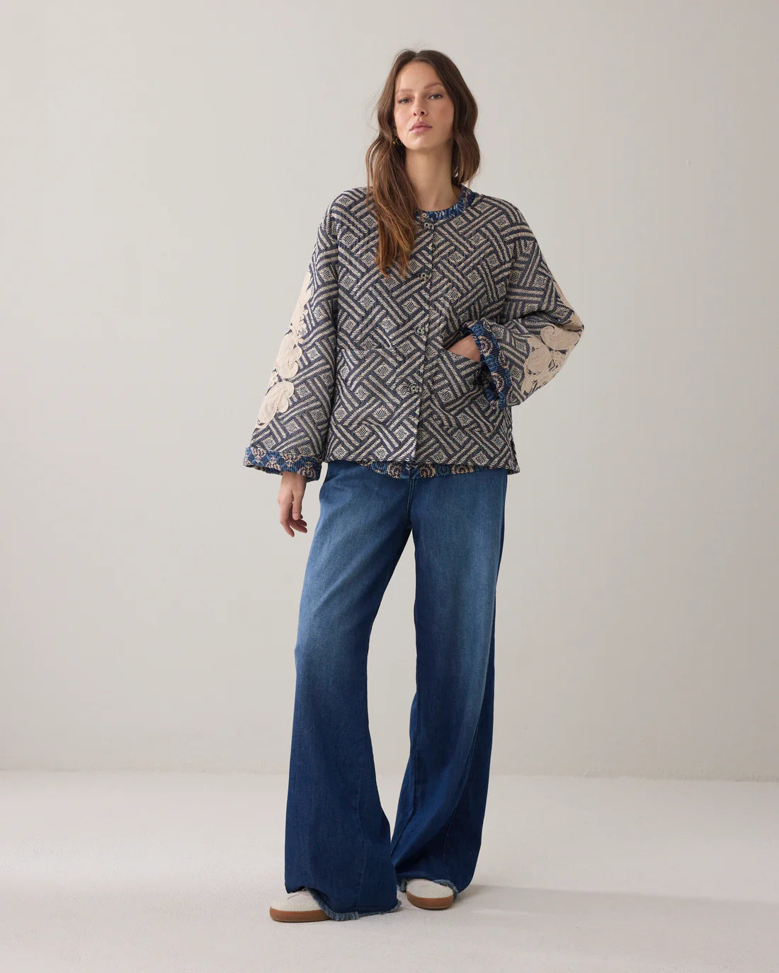 Jacket Blue Jacquard