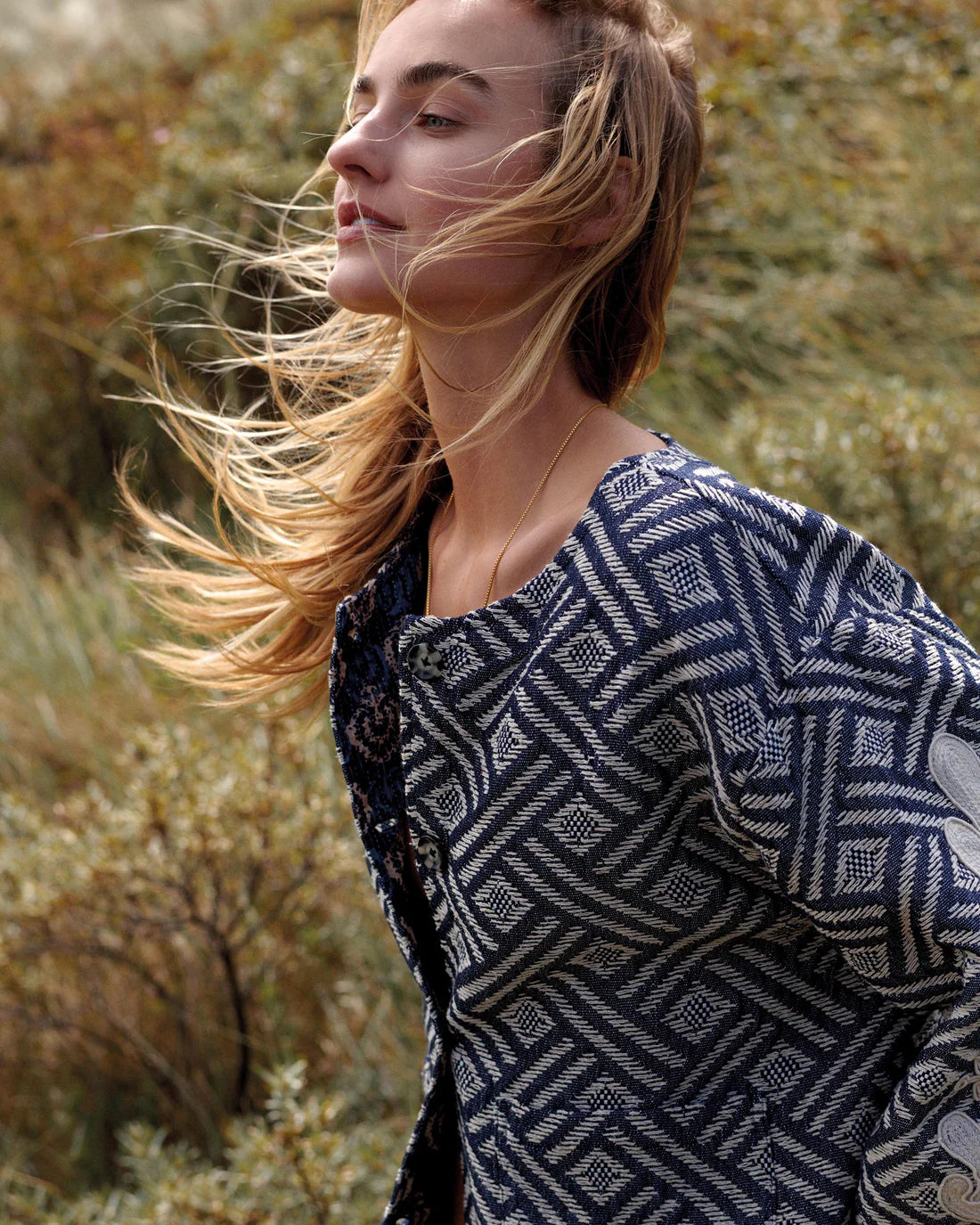 Jacket Blue Jacquard