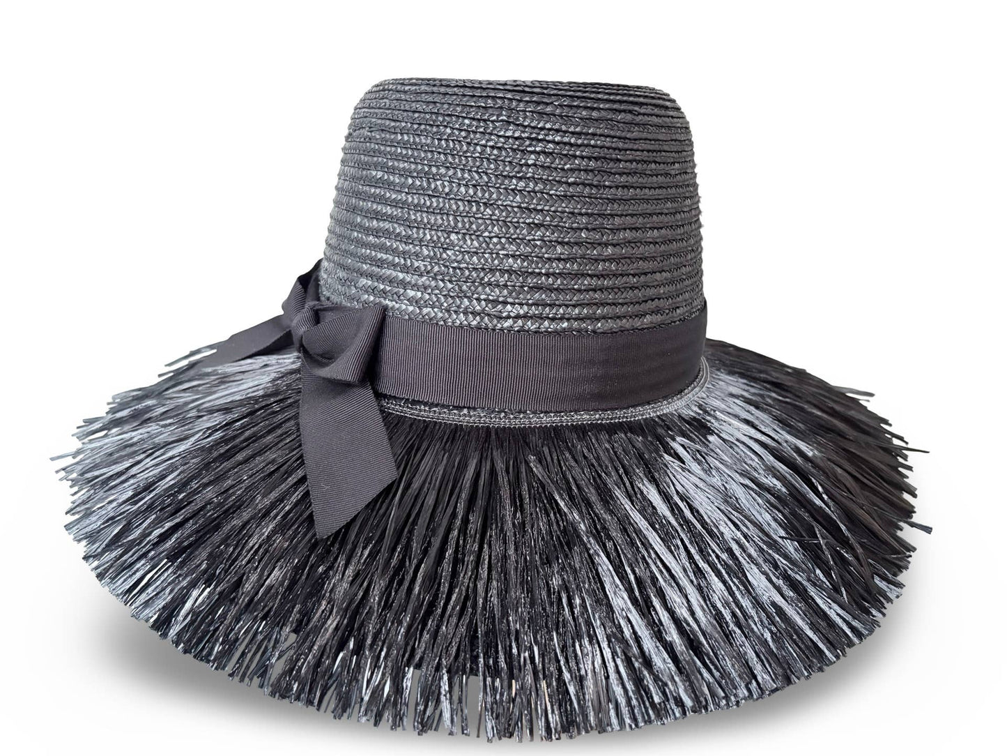 La Ventana - Black Straw Braid Beach Hat
