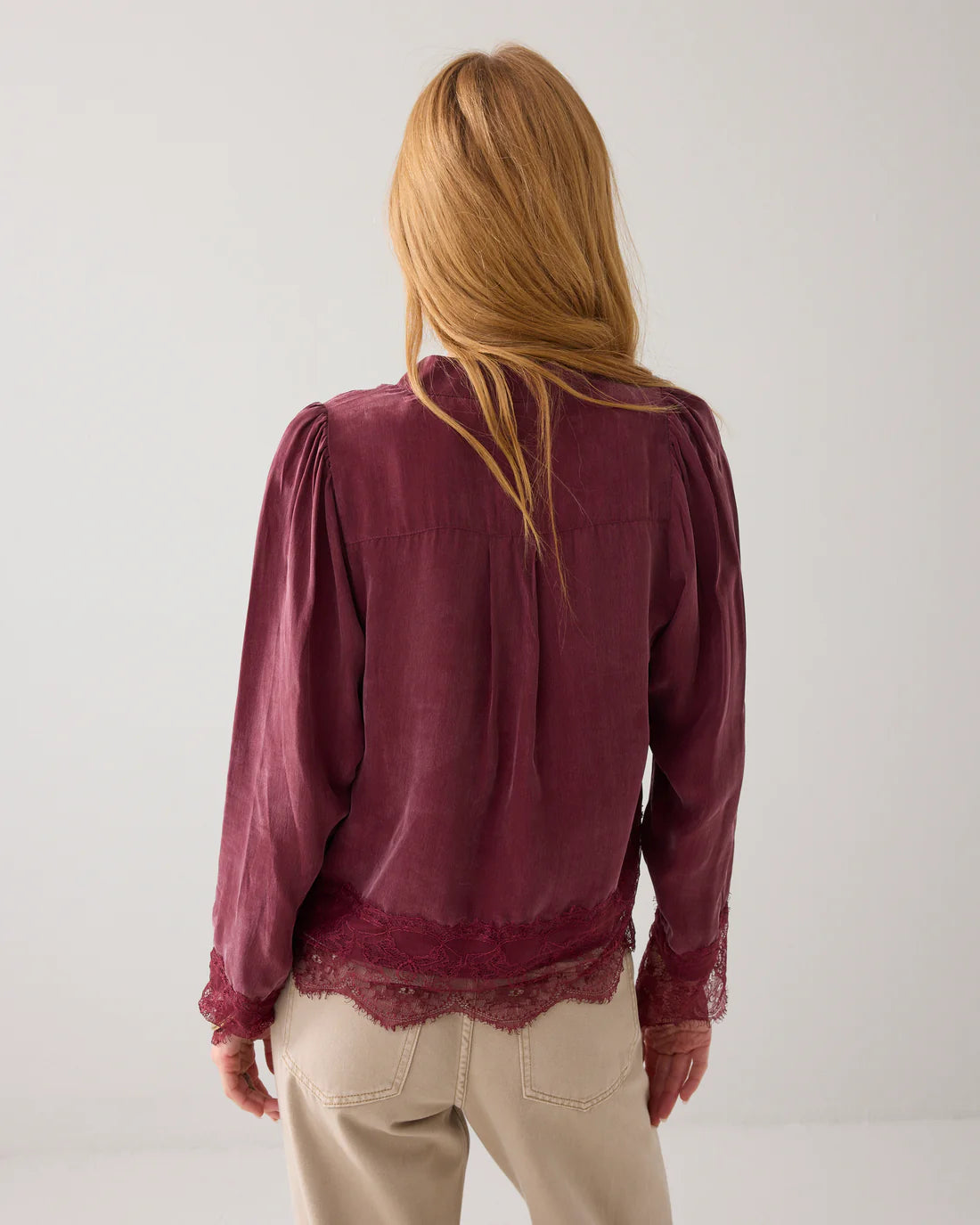 Cupro Blouse W/Lace