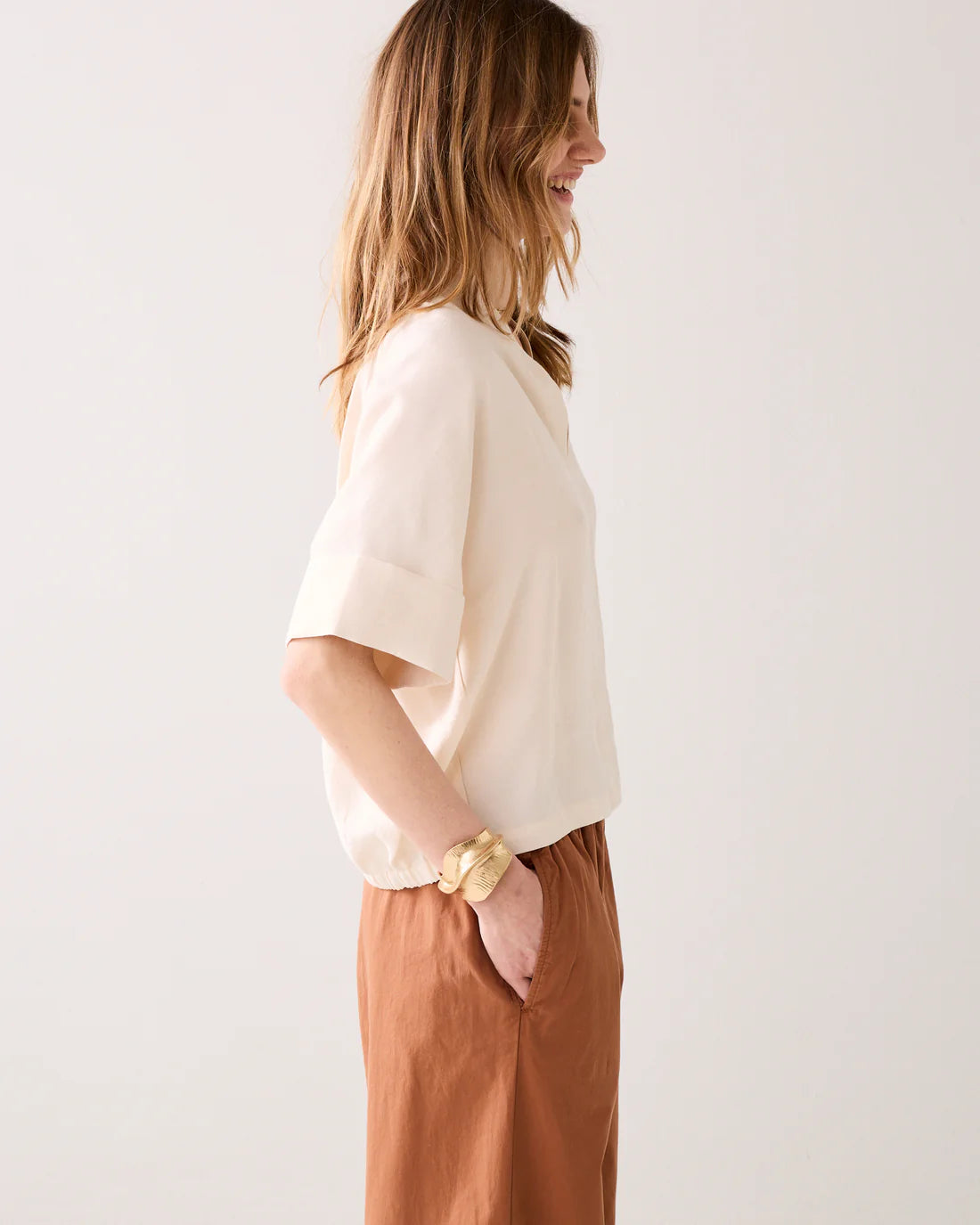 Linen Blend V-Neck