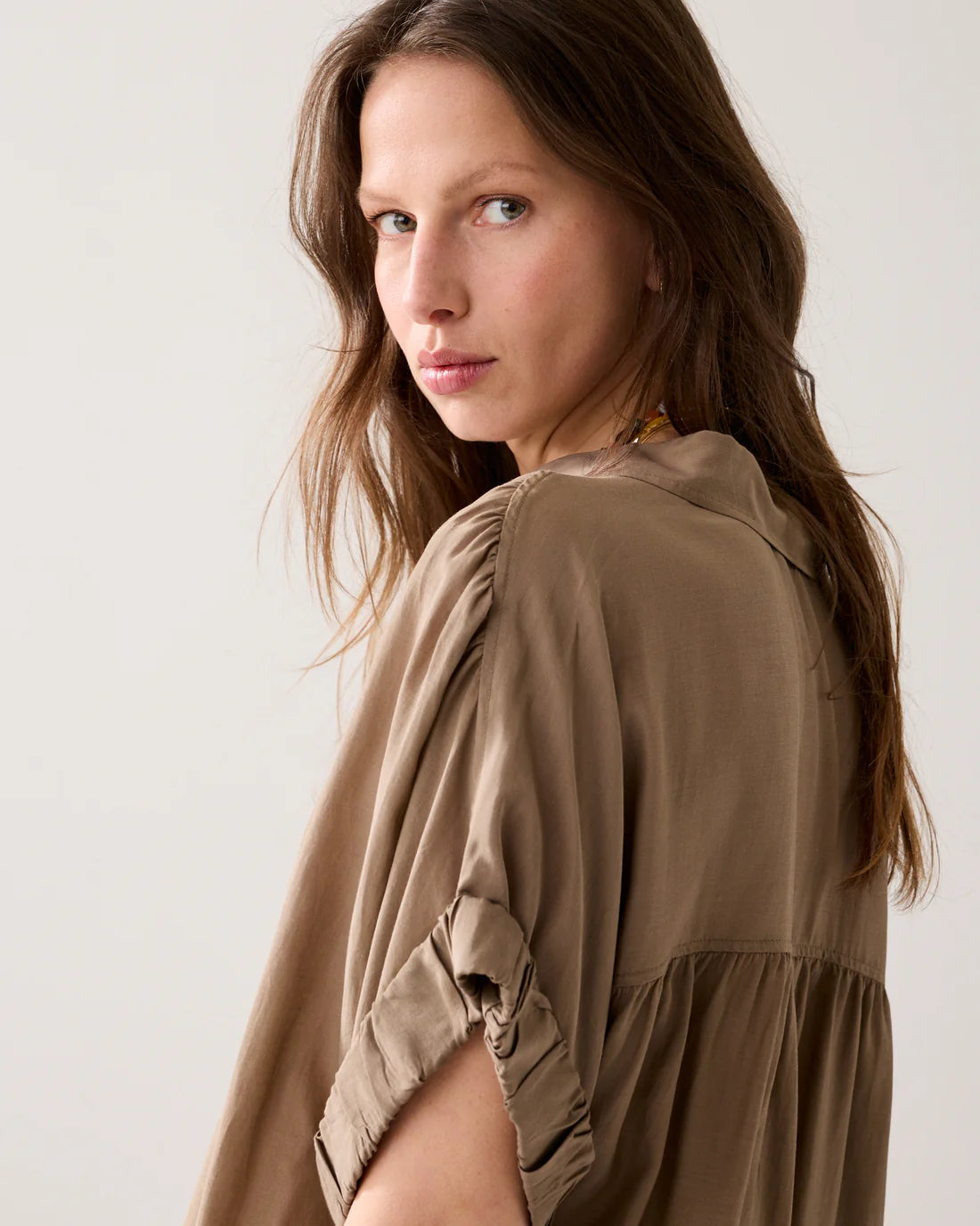 Wear-Your-Way Shiny Blouse