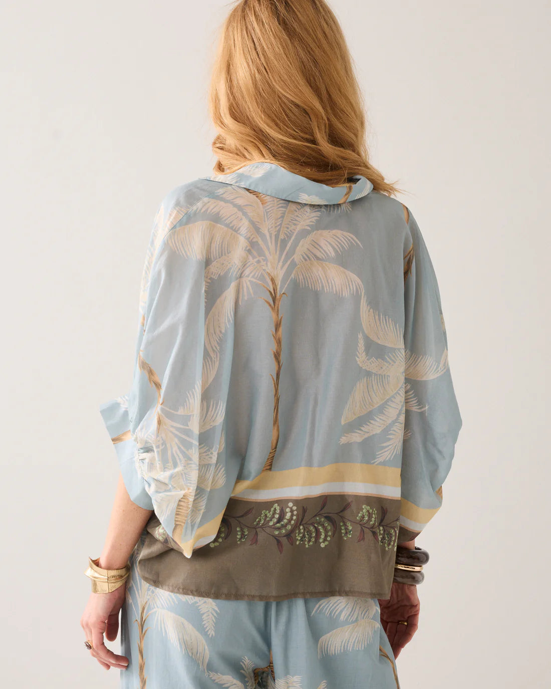 Transparent Beach Print Blouse