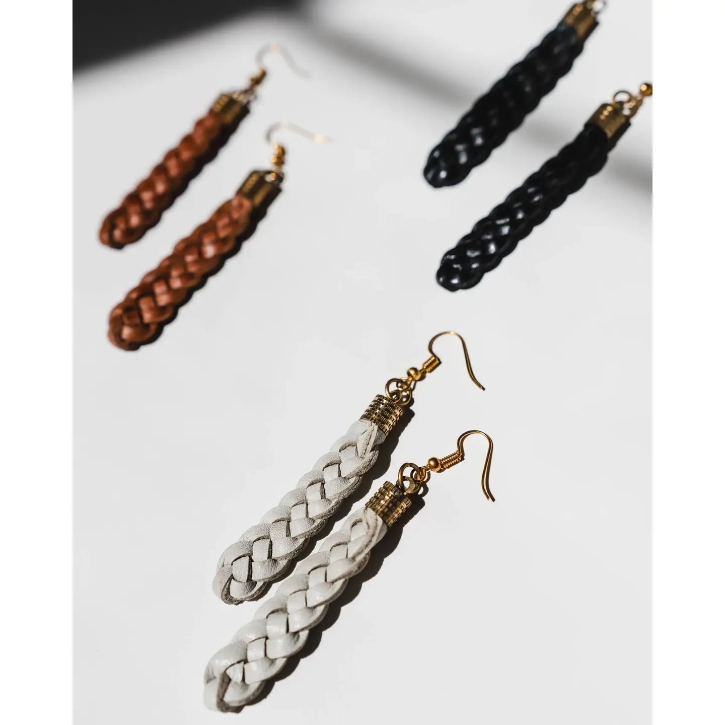 Dixie Leather Braided Earrings
