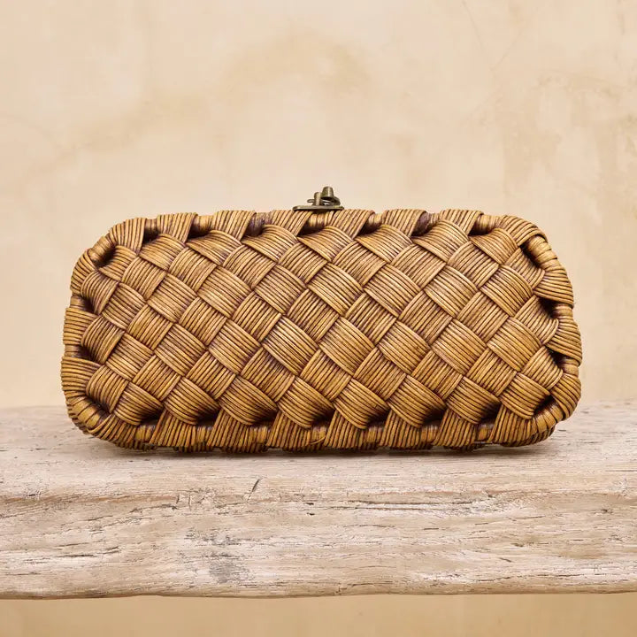 Rattan Wide Weave Clutch