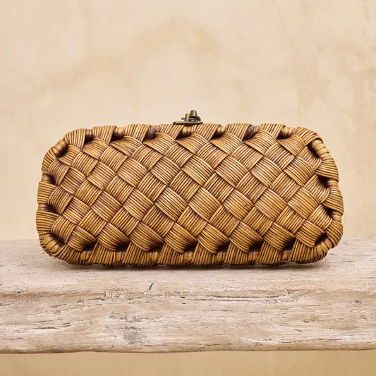 Rattan Wide Weave Clutch