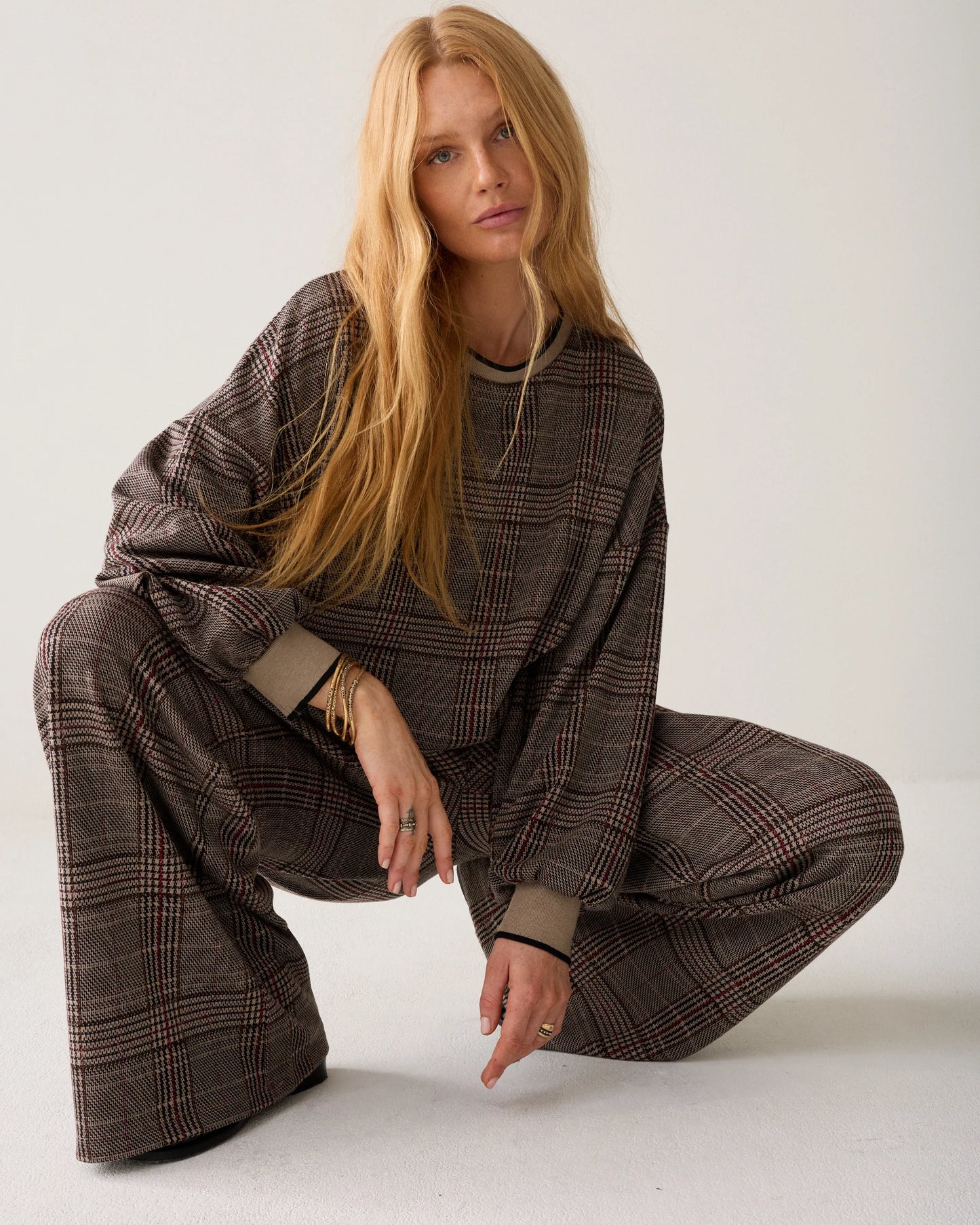 Plaid Jacquard Sweatshirt