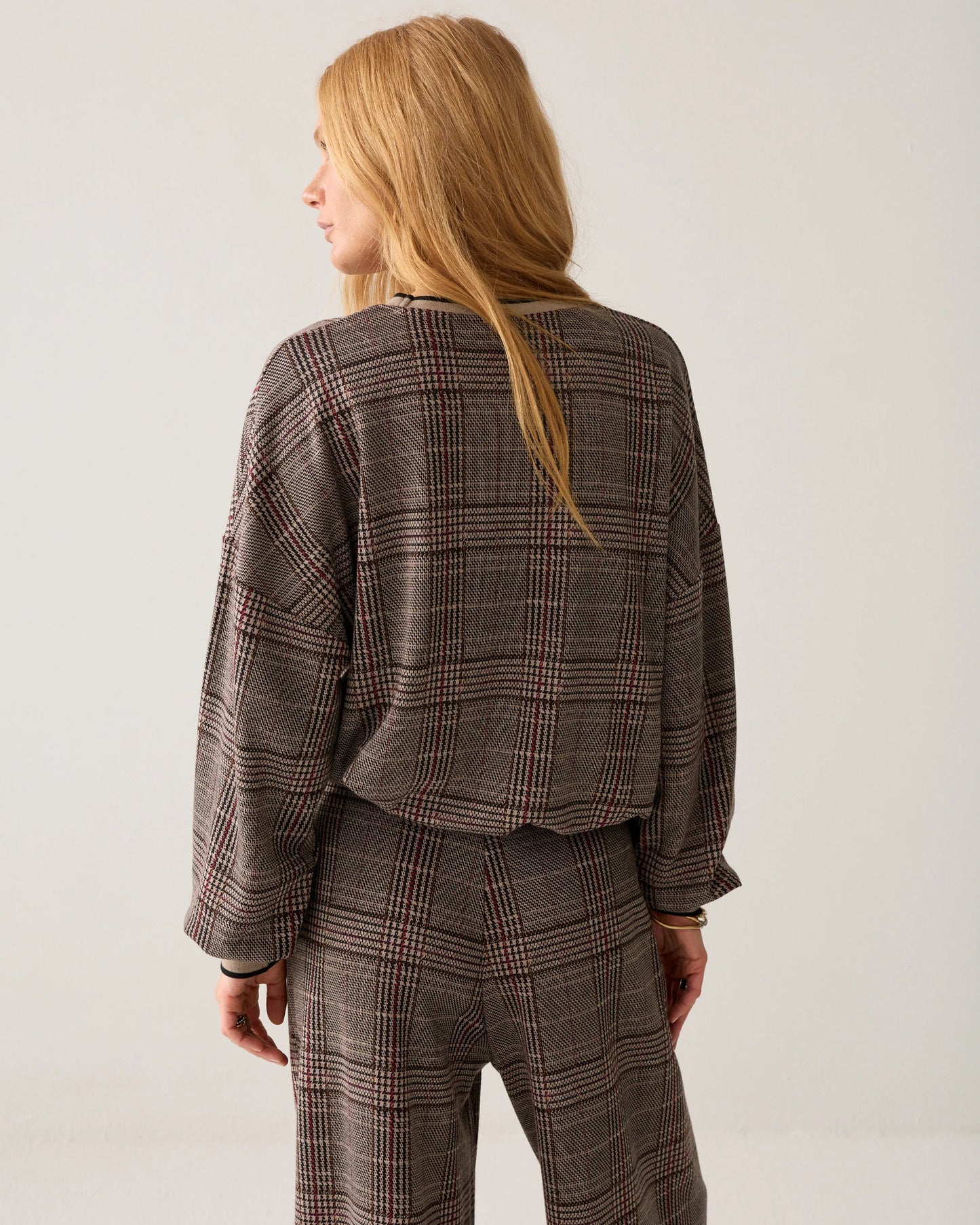 Plaid Jacquard Sweatshirt