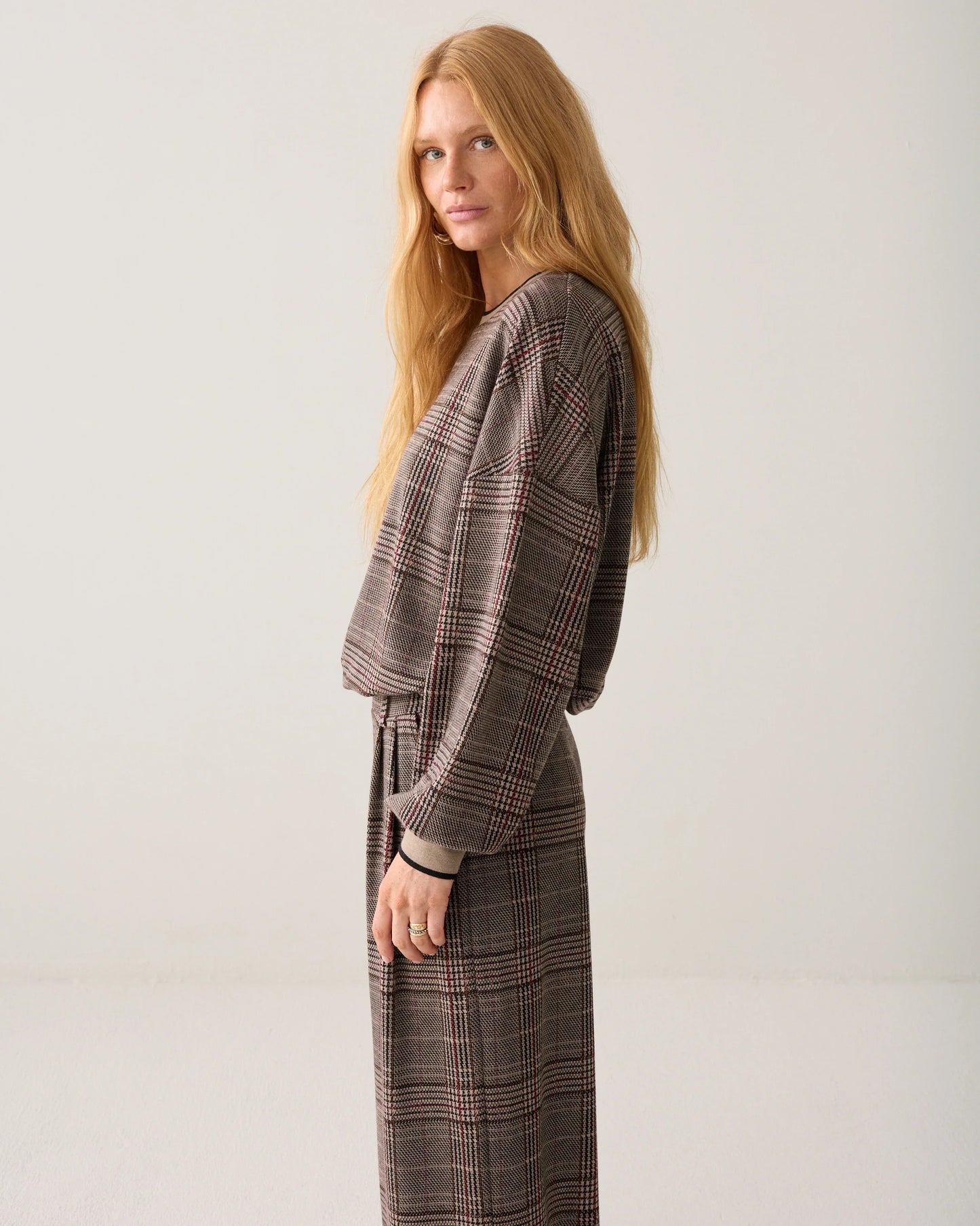 Plaid Jacquard Sweatshirt