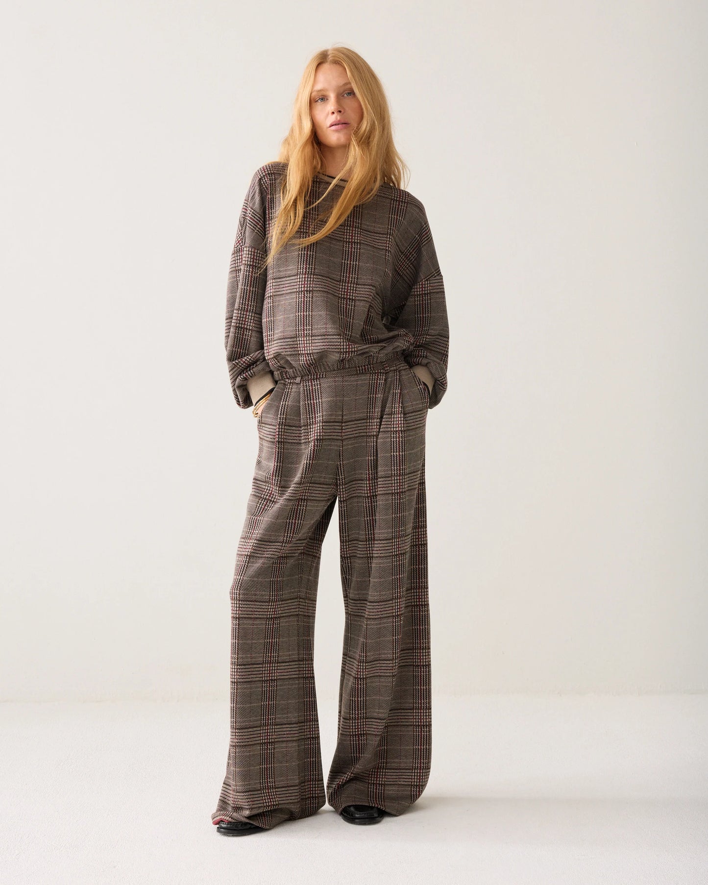 Plaid Jacquard Sweatshirt