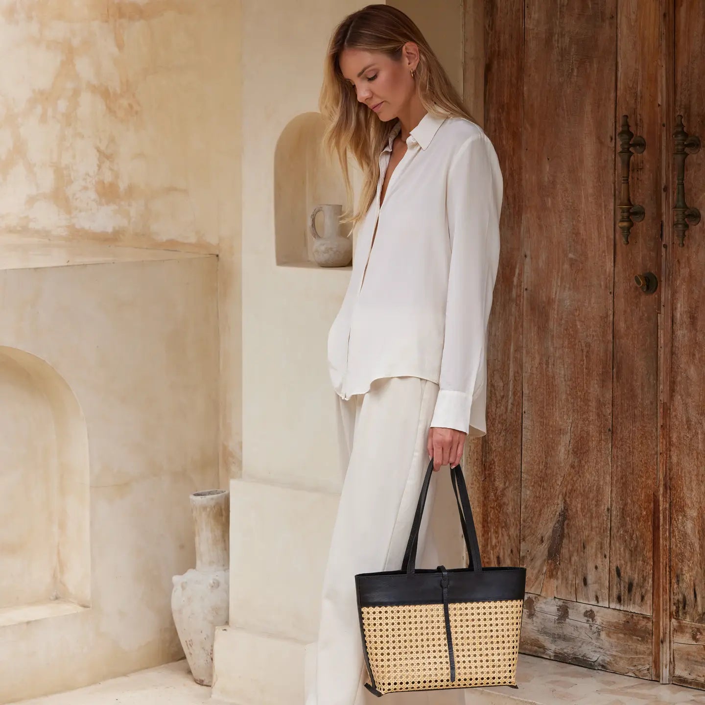 Rattan Cane Weave Tote Bag