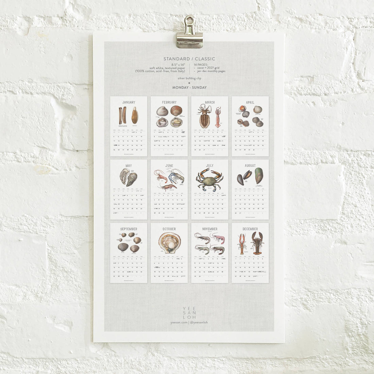 2027 Calendars: Shellfish