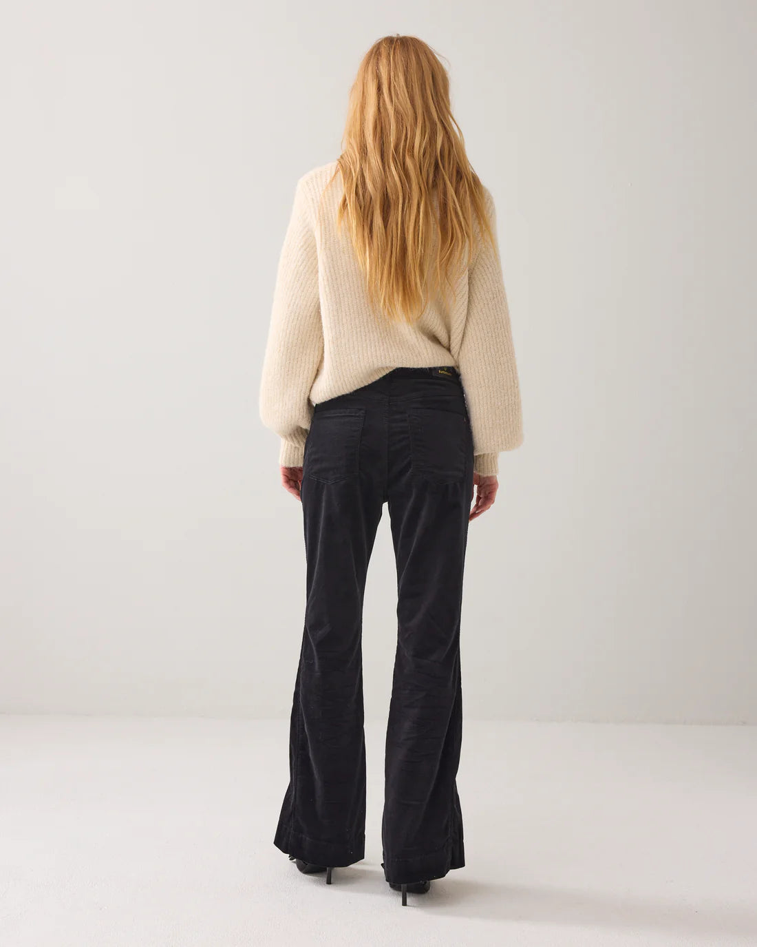 Flared Trousers in a Velvet Finish