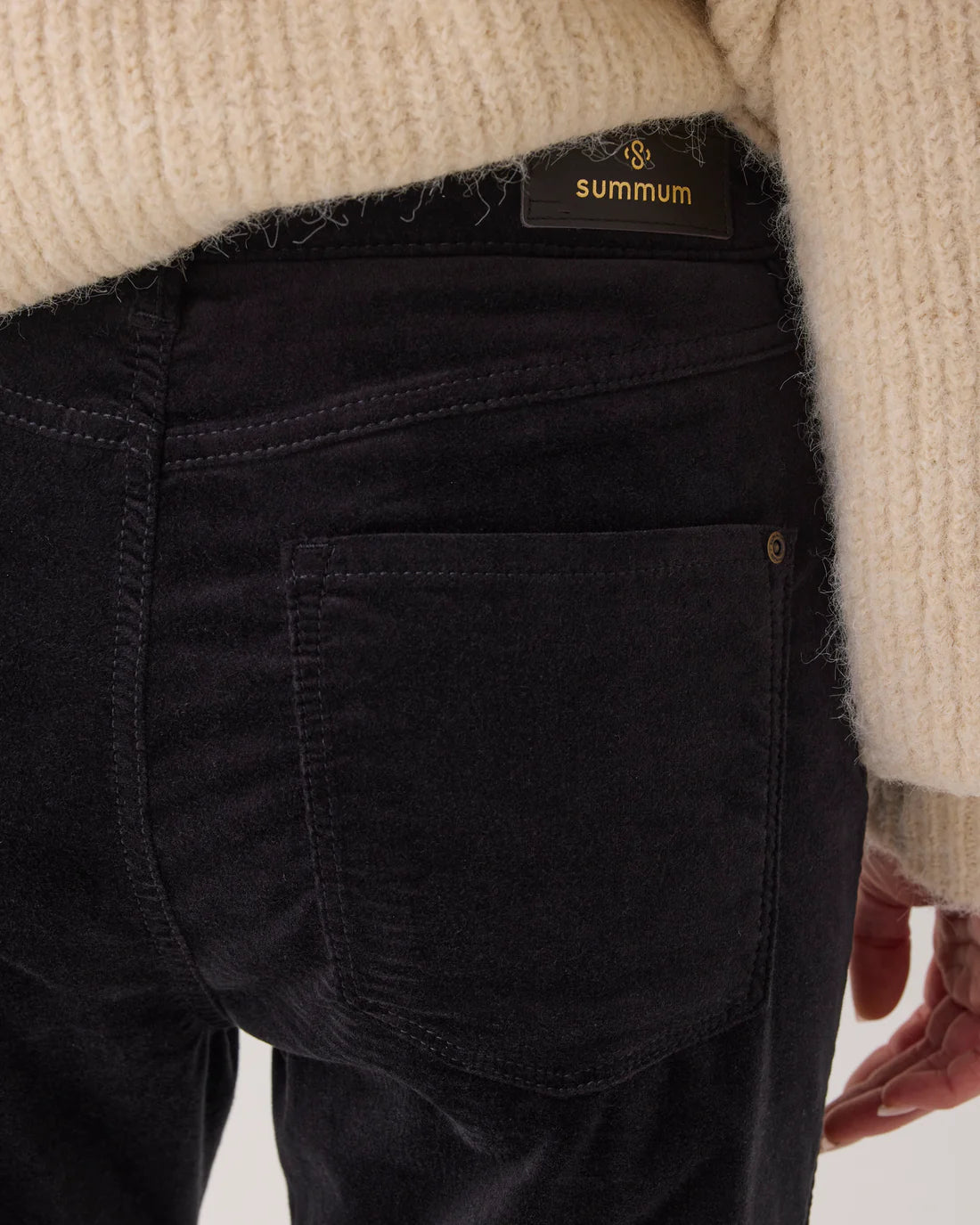 Flared Trousers in a Velvet Finish
