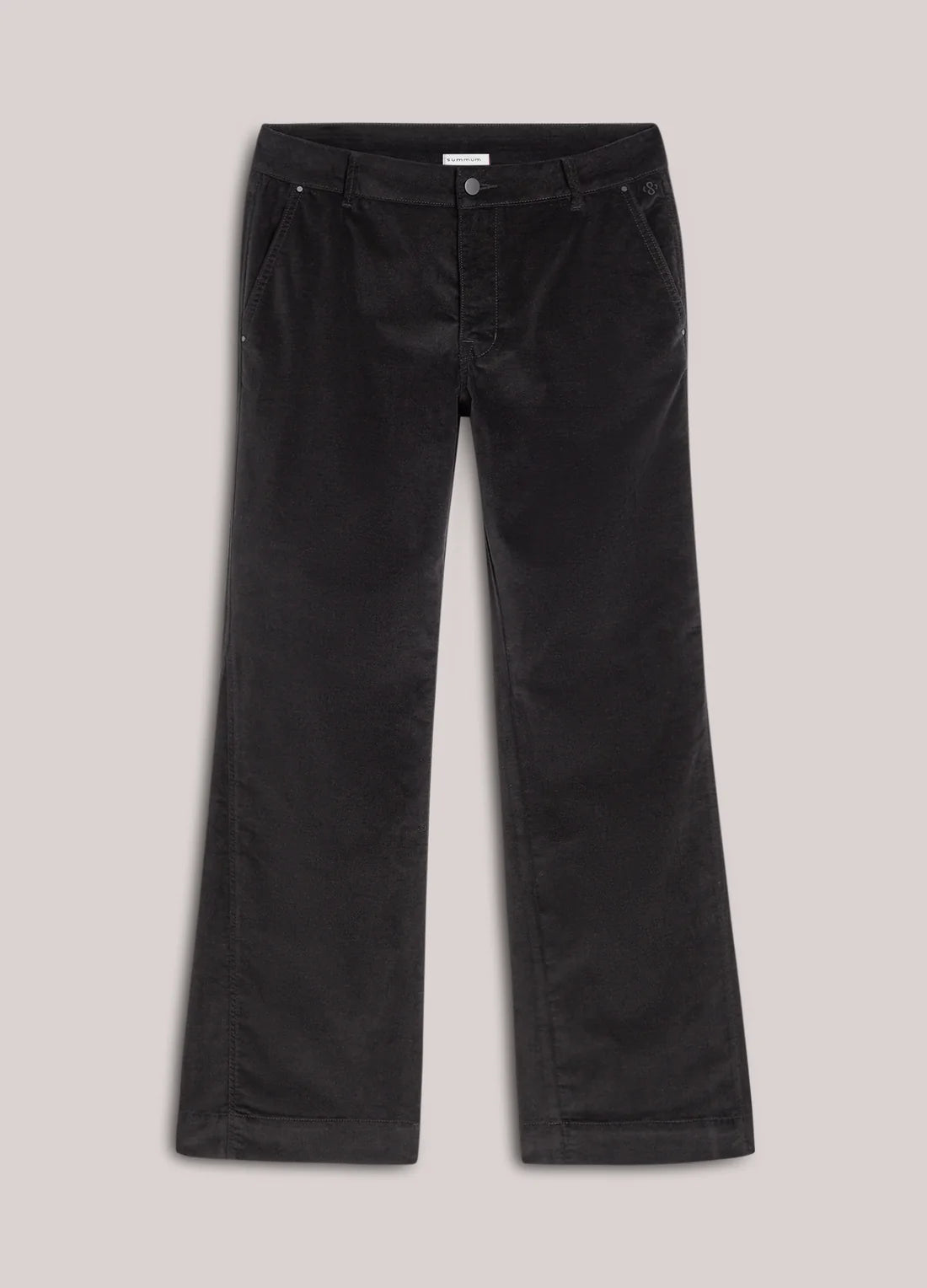 Flared Trousers in a Velvet Finish