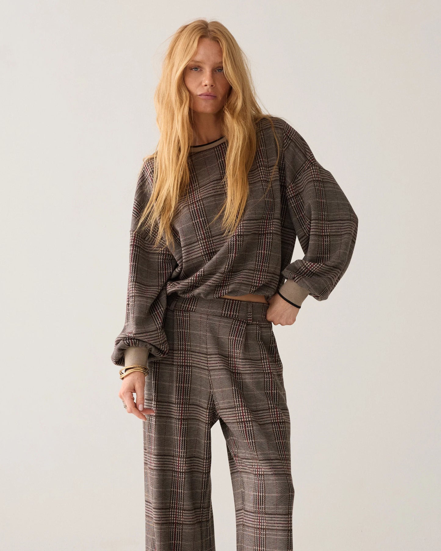 Plaid Jacquard Trouser