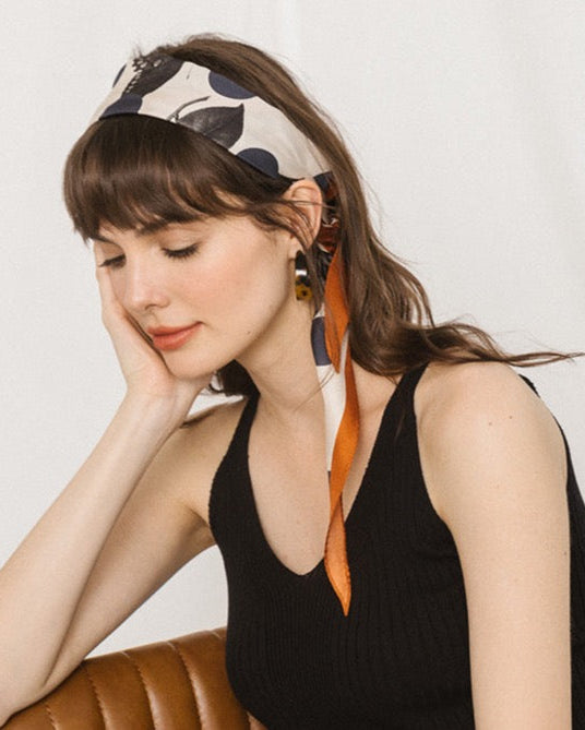 Noir Floral Silk Diamond Neckerchief