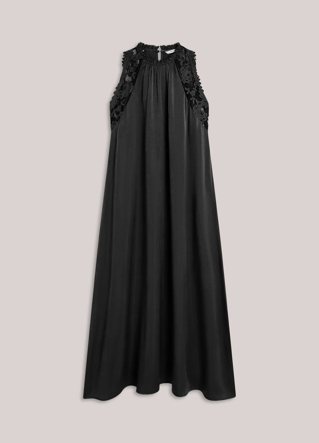 Long halter dress with lace